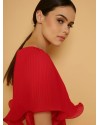 Lotus Cape Dress in Red