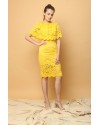 Lotus Lace Dress in Yellow