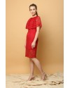 Lotus Lace Dress in Red
