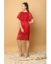 Lotus Lace Dress in Red