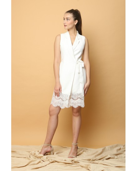Promise Wrap Dress in White