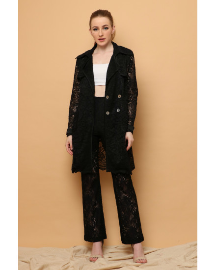 Cava Lace Pants in Black