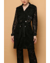 Cava Lace Trench in Black