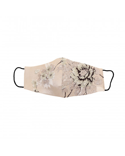Jacquard Cotton Chinoiseries Mask in Sage 