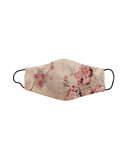 Jacquard Cotton Chinoiseries Mask in Rose